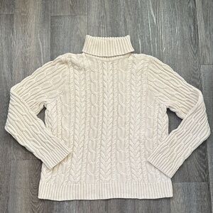 Jeanne Pierre Cozy Cream Cable Knit Turtleneck Sweater